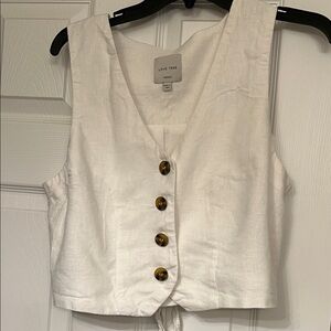 Love Tree Cream Button-Front Tank Top